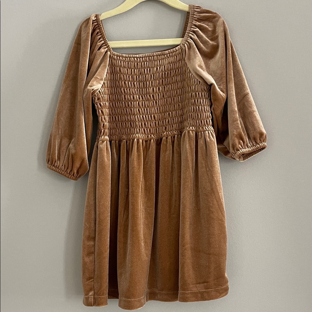 Old Navy Tan Velvet Kids Dress